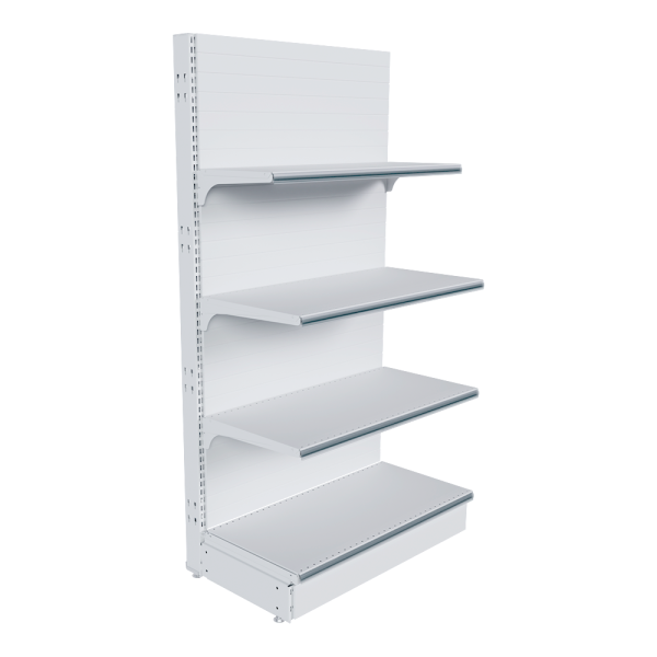 stpos_НАБОР стеллаж 25 70 ГЛУХОЙ пристенный 1550х800х400 4 полки, ценникодержатели