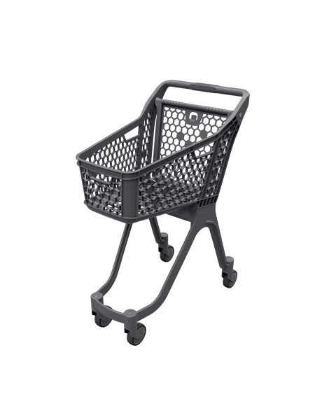 sk_Тележка покупательская пластиковая без дс VIBE, 60л, 750х1010х470мм, Серая, с серой задней стенкой