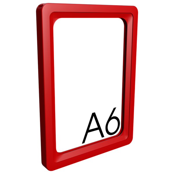 sk_Пластиковая рамка с закругленными углами формата А6 (105х148мм), PF-A6, Красный