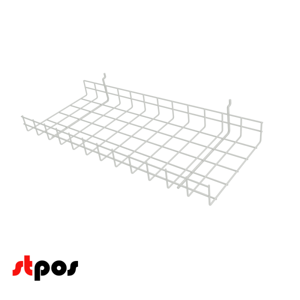 Полка для экономпанели прямая 50x600x250мм, RAL9016 Белый