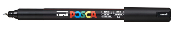 1_Маркер на водной основе POSCA PC-1MR, черный (BLACK - 24), 0.7 мм, игол. нак.