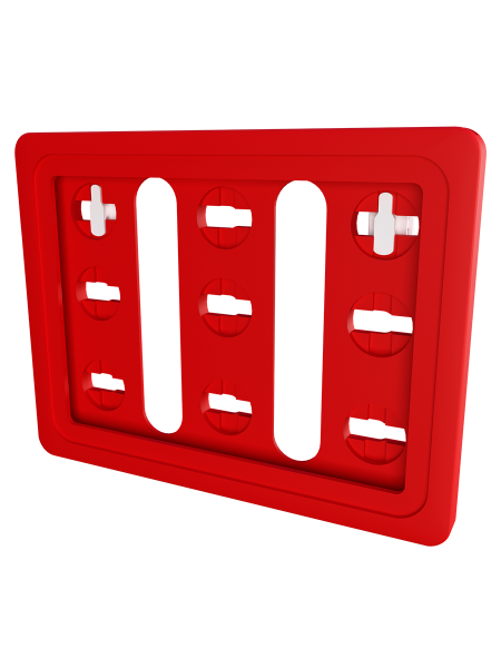 sk_Рамка ТЕХНО А7 красная, белый держатель TECHNO W-CLIP