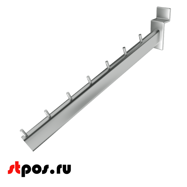 00_Кронштейн для экономпанели прямой 400мм, 7 штырей, хром