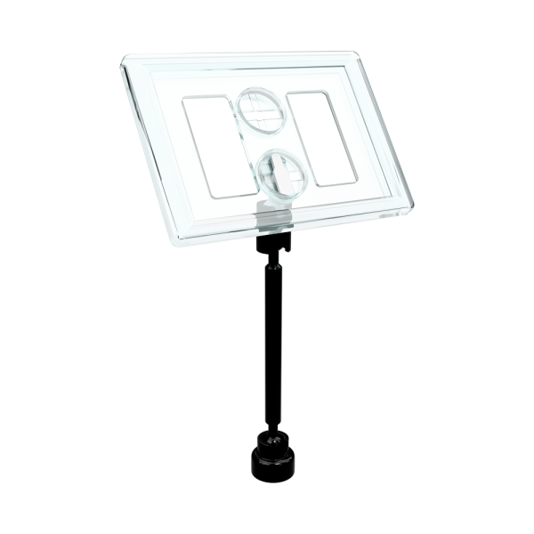 sk_Рамка ТЕХНО А8 прозрачная, черный держатель TECHNO MAG-BASE-VL, ножка  50мм