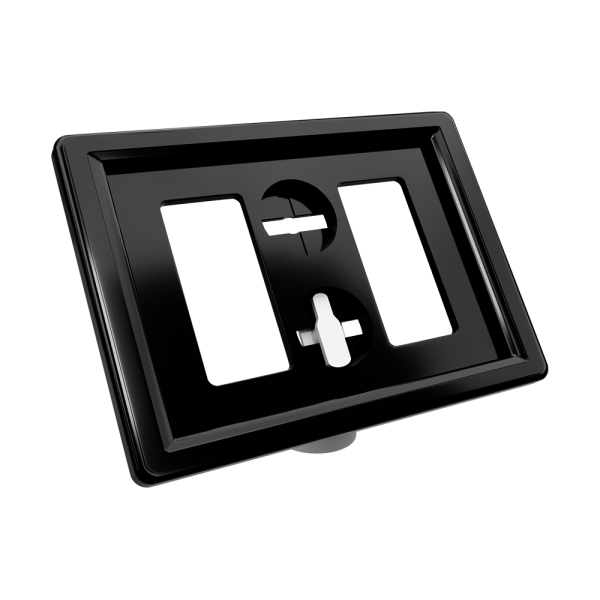 sk_Рамка ТЕХНО А8 черная, белый держатель TECHNO MAG-BASE-VL