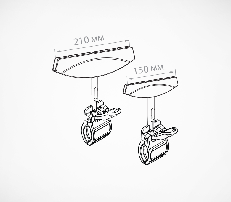 03_Держатель акрилового кармана на прищепке CLAMP-ACR, ширина 210 мм