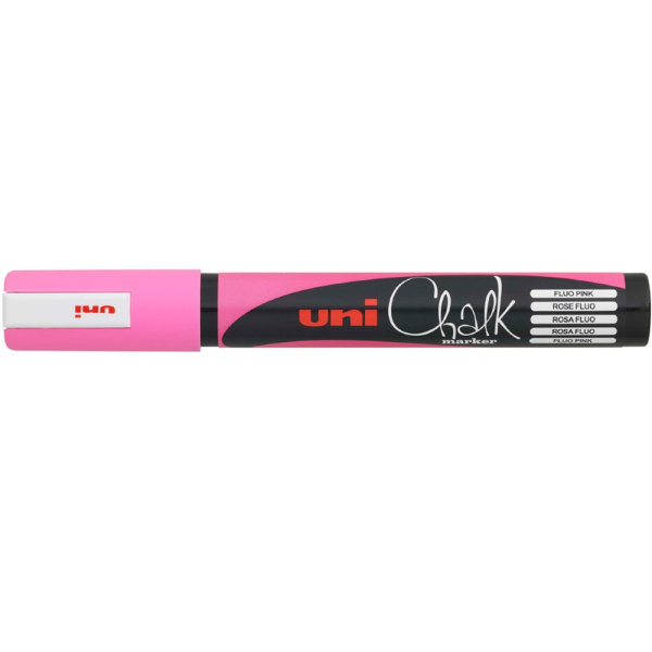 sk_Маркер меловой Uni Chalk 5M 1,8-2,5мм овальный РОЗОВЫЙ флуоресцентный