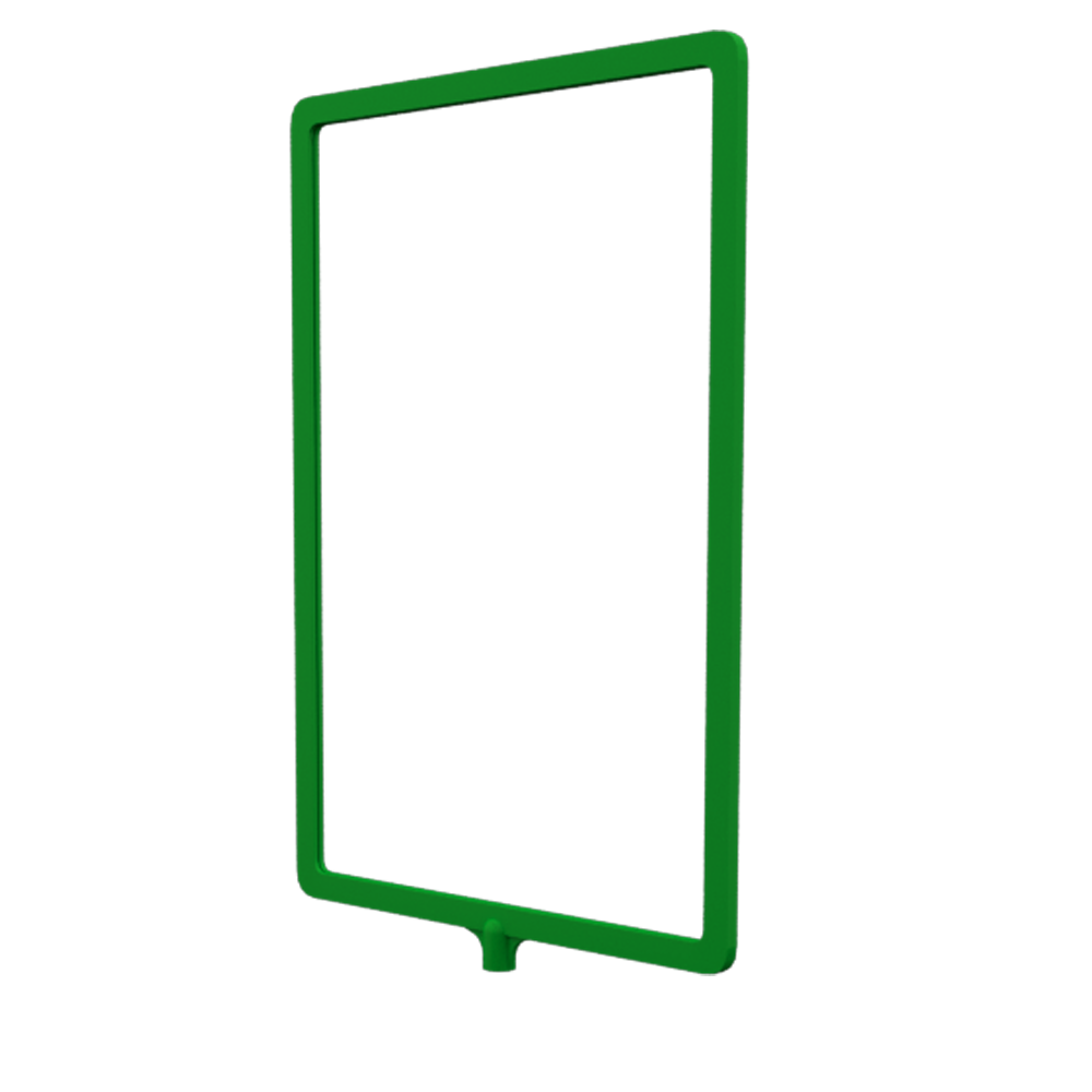 05_Пластиковая рамка А4 с интегрированным Т-держателем PFT-A4, под крепление диаметром 9мм, Зеленая
