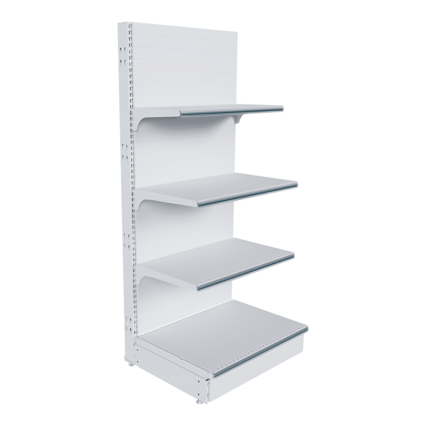 stpos_НАБОР стеллаж 25 70 ГЛУХОЙ пристенный 1550х665х500 4 полки, ценникодержатели