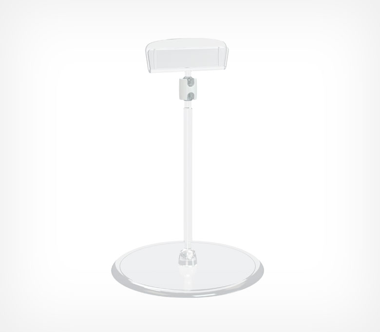02_Шарнирный ценникодержатель BASE-XL-CLIP, ножка 50 мм, Прозрачный
