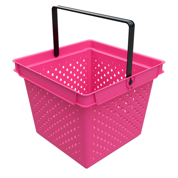 sk_1_Корзина покупательская пластиковая с 1 черной ручкой, 10 л, QUADRO, RAL4010, Фуксия