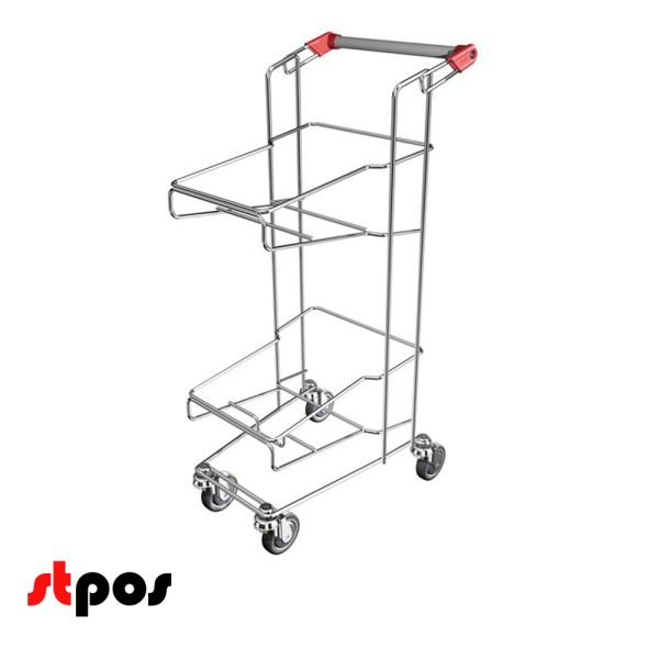 00_Тележка-подставка для двух корзин на колесах, SHOLS, серия FLEX U , Красный