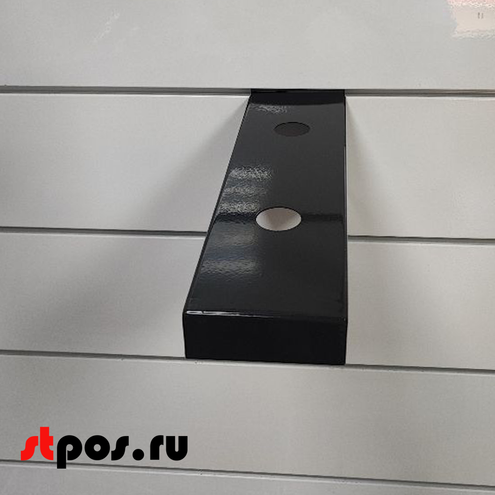 08_Держатель для 2-х смесителей для экономпанели, 372х105мм, сталь 1,2мм,RAL9005,Черный