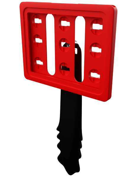 sk_Рамка ТЕХНО А7 красная, черный держатель TECHNO STICK-ICE