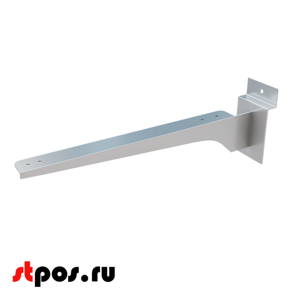 00_Полкодержатель для экономпанели прямой (правый) для полки (квадратный профиль) 300мм, хром