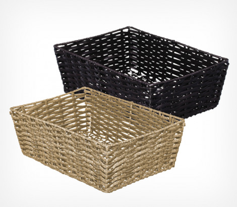 03_Лоток плетеный из полиротанга Палермо, ширина 280мм, глубина 400мм, высота 140мм, цвета венге и дуб