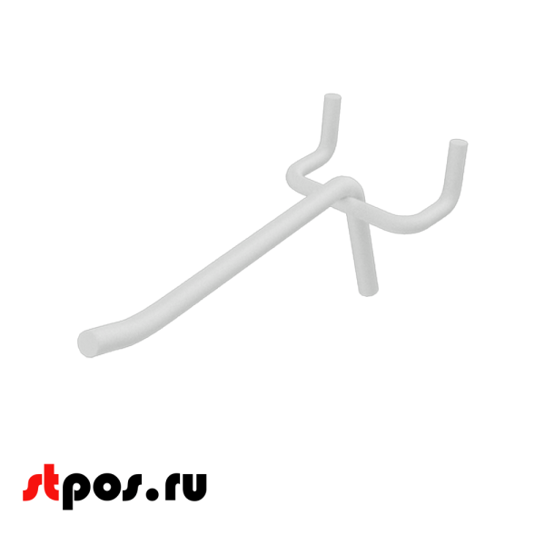 00_Крючок для перфорации одинарный 150мм, RAL 9016 (белый), d5, шаг 45