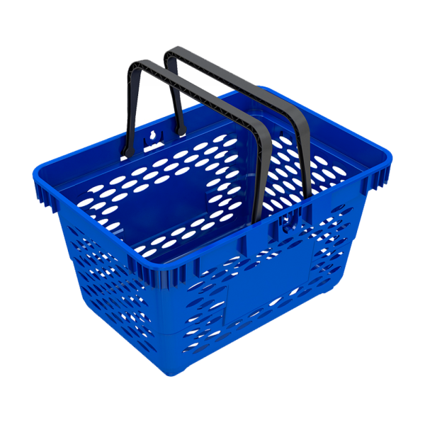 sk_Корзина покупательская пластиковая с 2 пластиковыми ручками CLASSIK 20 л, Синий