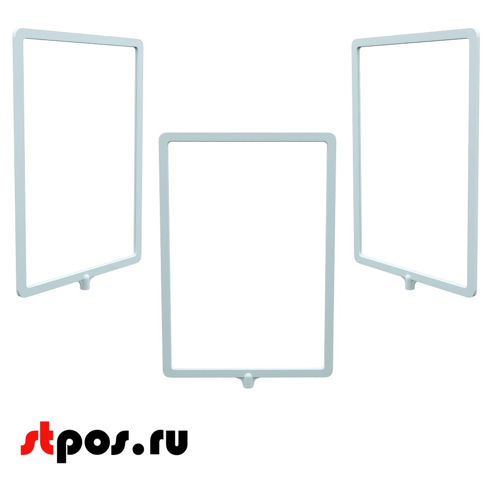 00_Пластиковая рамка А4 с интегрированным Т-держателем PFT-A4, под крепление диаметром 9мм, Белая