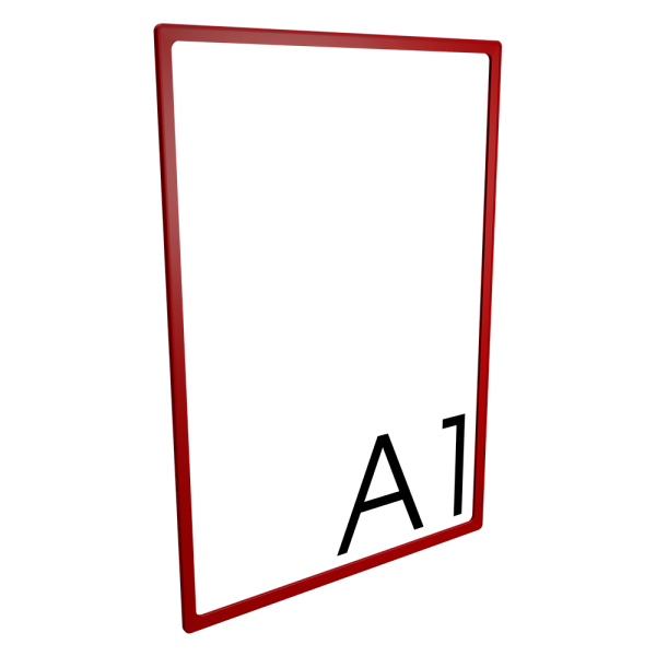 sk_Пластиковая рамка с закругленными углами формата А1 (594х841мм), PF-А1, Красный