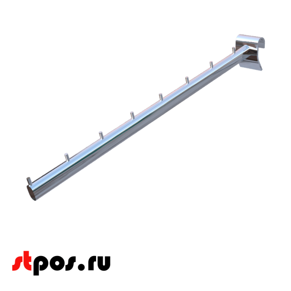 00_Кронштейн наклонный (усиленный зацеп) 400мм, хром