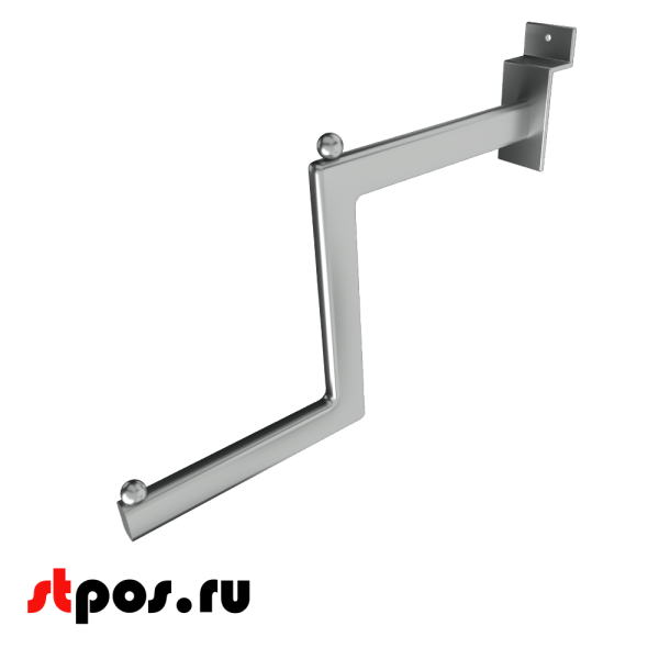 00_Кронштейн для экономпанели ступенчатый 400мм, высота 230мм, F 109, хром