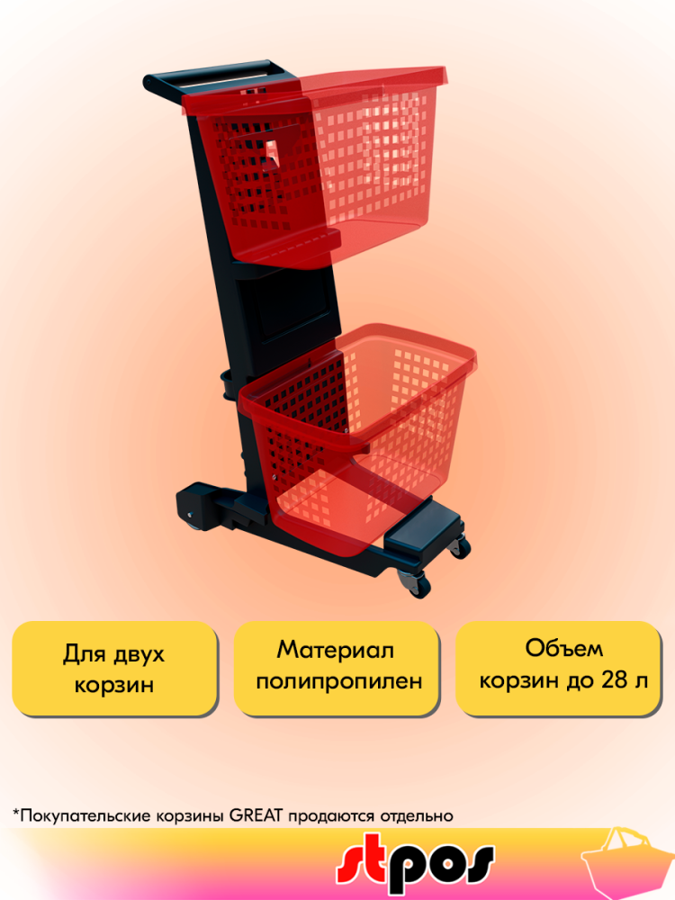 02_Тележка SNUPY, Черный (без корзин)