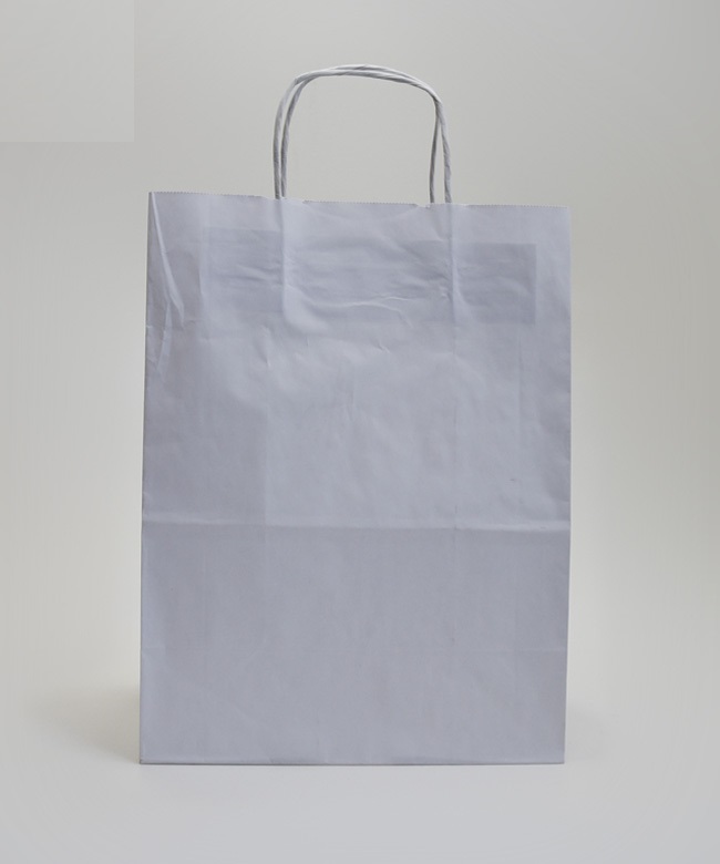 03_Крафт пакет крученые ручки 260х350x140 мм, Белый, Набор 10 шт.