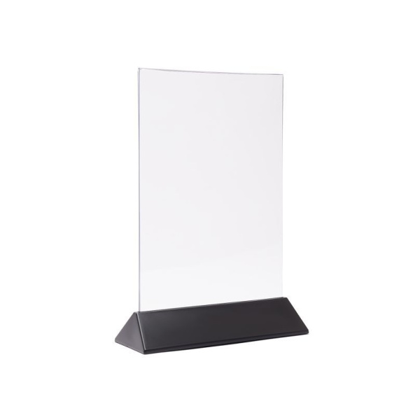 01_Тейбл-тент пластик, вертик трапецевидное черное основание