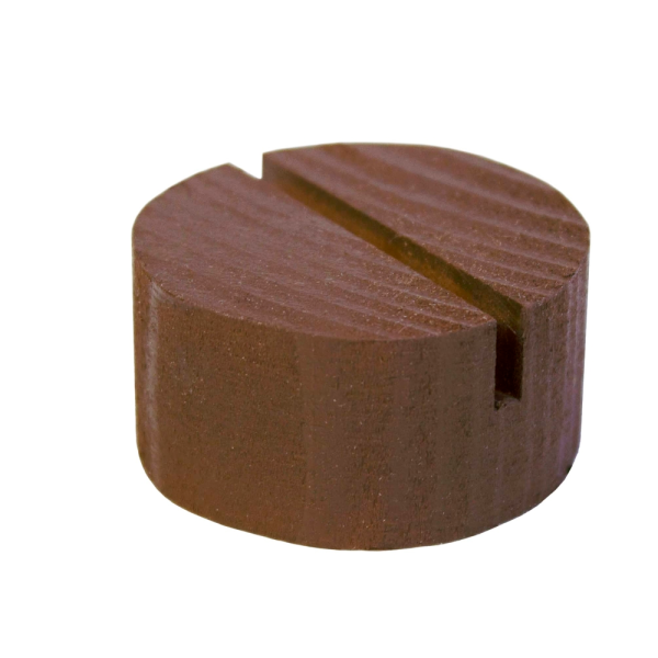 sk_Держатель ценника деревянный, круглый, диаметр 40х19 мм, темный цвет