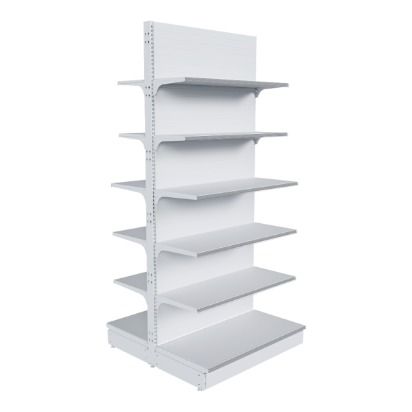 stpos_НАБОР стеллаж 25 70 ГЛУХОЙ островной 2250х1000х500 12 полок, ценникодержатели