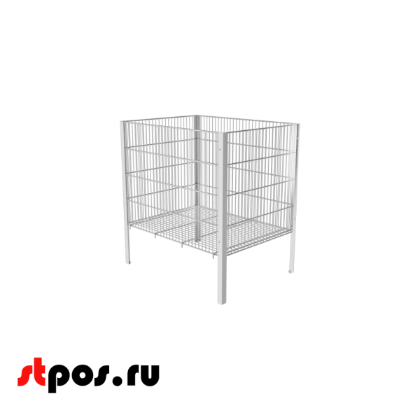 00_Корзина 600х800х850 окрашенная в ХРОМ