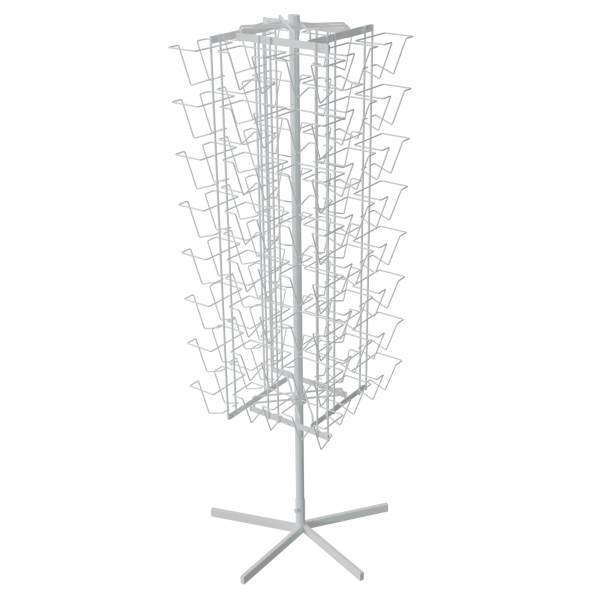 sk_КОМПЛЕКТ Стойка вращающаяся 64 кармана для CD DVD, опора 5-ти лучевая, RAL9016, Белый