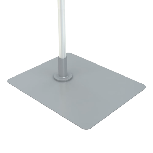 sk_Подставка прямоугольная металлическая BASE-ML цвет СЕРЫЙ с пеньком для трубки 12мм