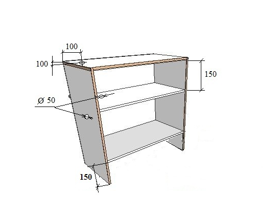02_Прилавок глухой с дополнительной полкой