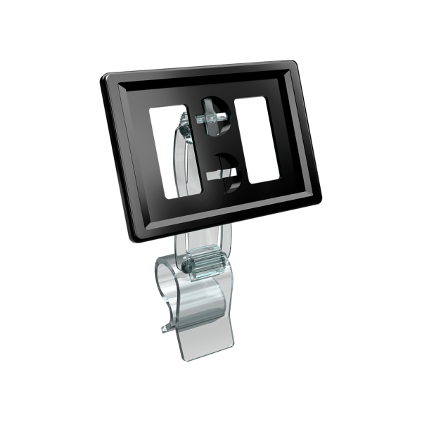 sk_Рамка ТЕХНО А8 черная, прозрачный держатель TECHNO CL-UNBO 40мм