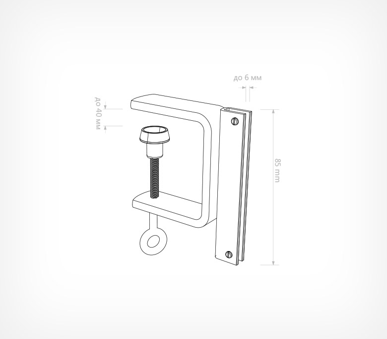 03_Струбцина с вертикальным П-держателем вывесок CLAMP HOLDER-90