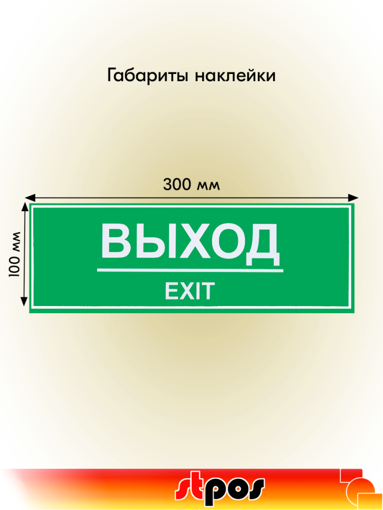 02_Наклейка Выход 300х100мм