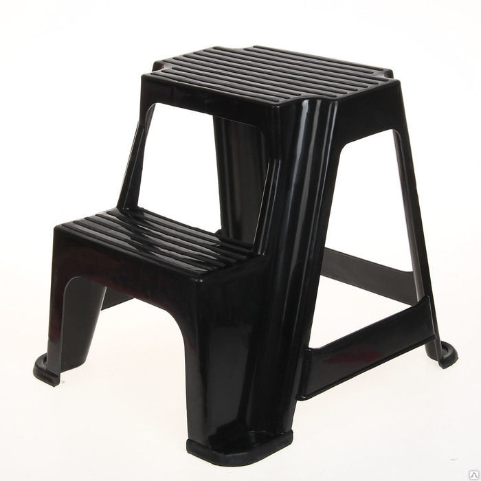 1_Табурет-стремянка пластиковый LADDER-ST (М2296) темно-серый