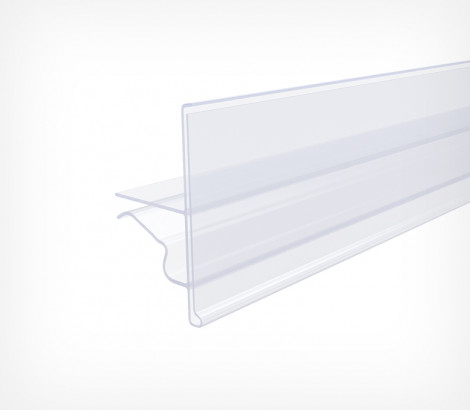 01_Ценникодержатель на холодильное оборудование CC39 100мм, Прозрачный цвет