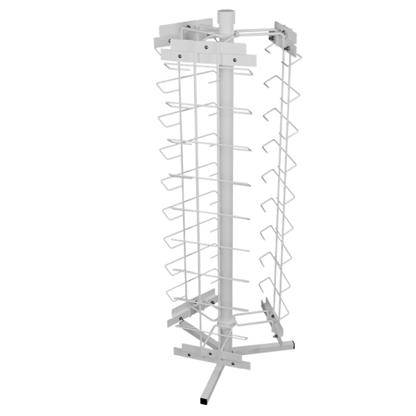 sk_КОМПЛЕКТ Стенд настольный вращающийся 27 ячеек для очков, RAL9016, Белый