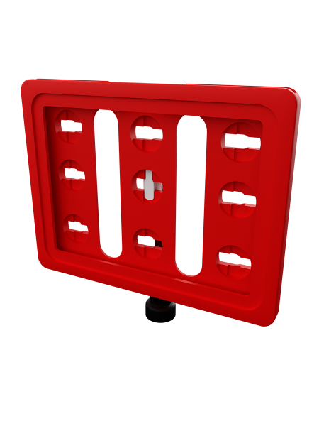 sk_Рамка ТЕХНО А7 красная, черный держатель TECHNO MAG-BASE-VL, ножка  50мм