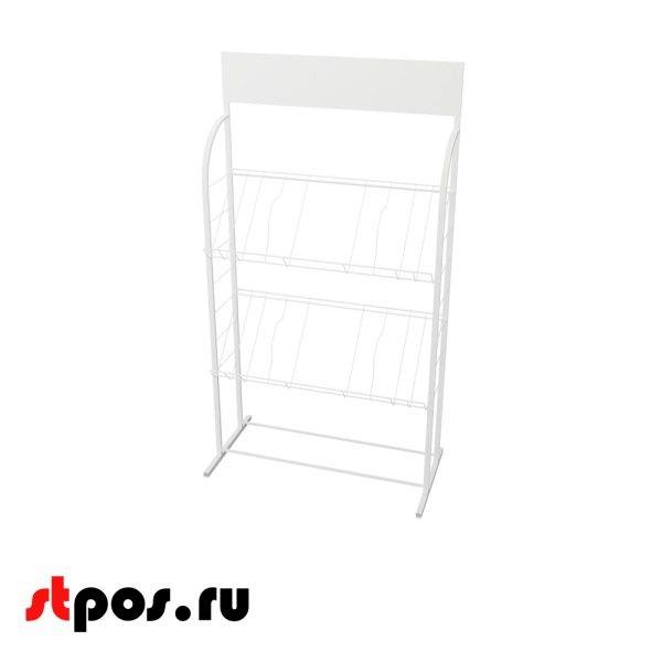 00_Стенд 3А4 с 2 полками, RAL9016, Белый