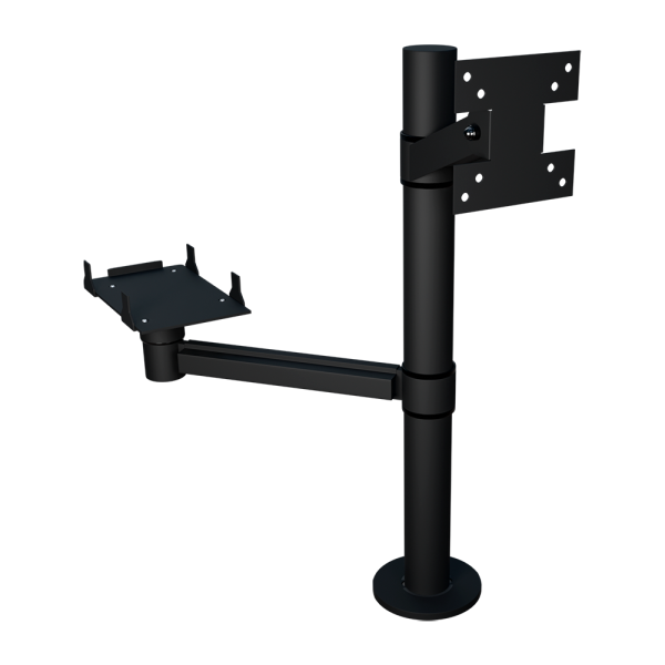 sk_НАБОР Стойка с кронштейном для монитора (вынос 0 мм) и для держателя принтера,Муар,RAL9005 Черный