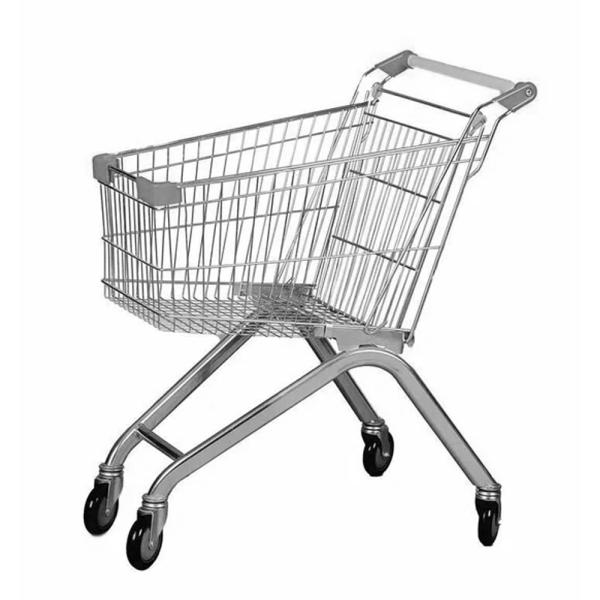 sk_Тележка покупательская 125л, цинк, (европейский тип),без детского сиденья, Серый