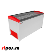 Морозильный ларь GELLAR FG 600 E 520 л, изогнутое стекло, Красный