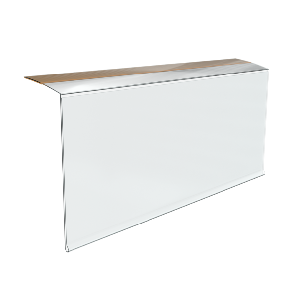 stpos_Ценникодержатель полочный самоклеящийся HEL39, длина 100 мм, Прозрачный