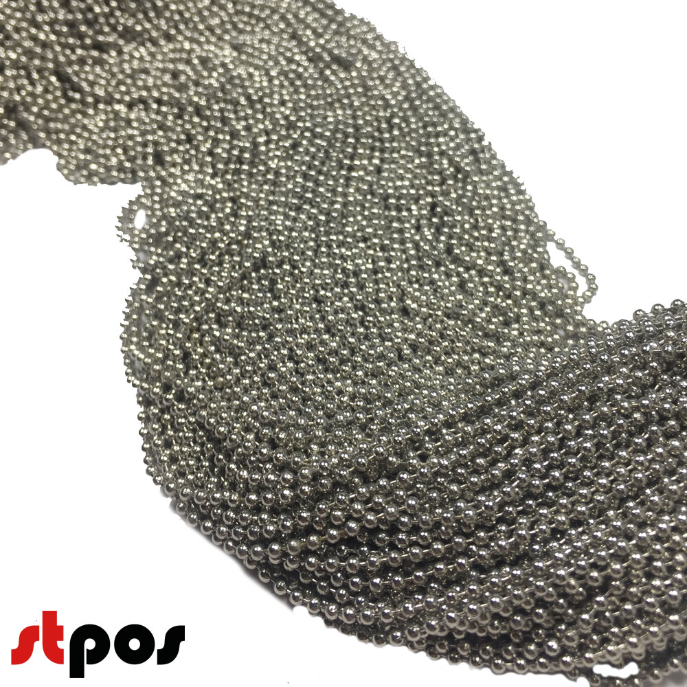 02_Шариковая цепочка металлическая 3,2 мм, хром