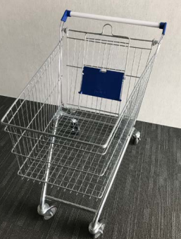 20_Тележка покупательская INT 100л, цинк+лак без детского сидения (европейский тип), Тёмно-серый