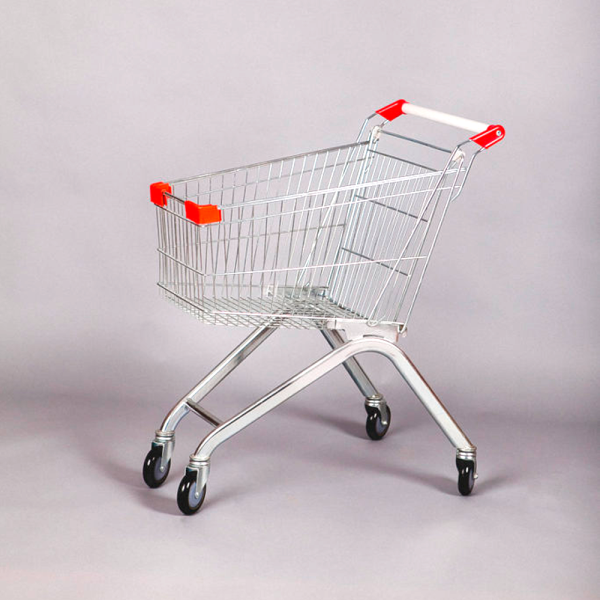 sk_Тележка покупательская 60л, 725х450х950 мм, хром, (европейский тип), без детского сиденья, Красный